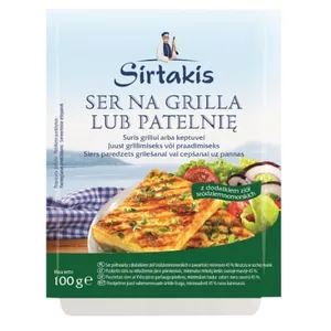 Sūris SIRTAKIS, kepimui, su žolelėmis,  45% riebumo, 100g