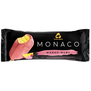 Valgomieji ledai MONACO Mango ruby , su glazūra, 75 g, 140 ml