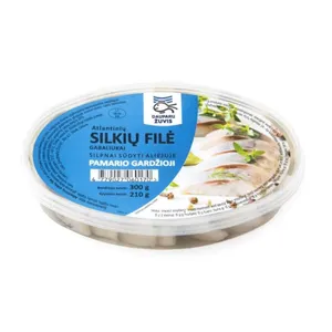 Silkės filė gabaliukai GARDŽIOJI aliejuje, 300g