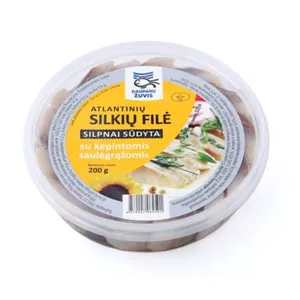Silkių filė gabaliukai DAUPARŲ ŽUVIS su saulėgrąžomis, 200g