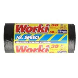 Šiukšlių maišai HD, 30 l, 6 mk., juodi, 50 vnt.