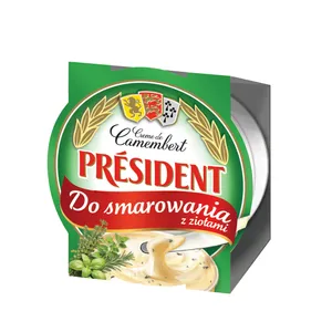 Lydytas sūris PRESIDENT, Camembert Spreadable su žolelėmis, 120g