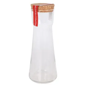 Grafinas, su kamščiu, stiklas, 1 l, H 26 cm, vnt