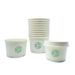 Vienkartinis indelis Nature White, popierius, 160 ml, D 9 cm, H 4,2 cm,  50 vnt.