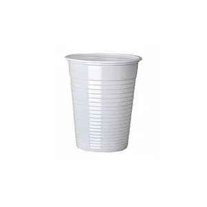 Vienkartinės stiklinės, PP, baltos, 200 ml, D 7,03 cm, H 9,17 cm, 100 vnt.