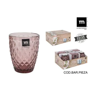 Stiklinė SIDARI, stiklas, rausva, 270 ml, D 8 cm, H 10 cm, 6 vnt.