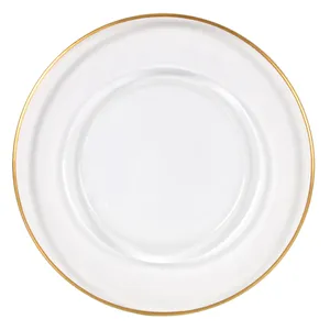 Polėkštė Gold Rim, su auksiniu krašteliu, D 33 cm, stiklas, vnt.