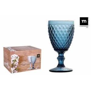 Taurė SIDARI, melsva, stiklas, 350 ml,  D 8,8 cm, H 17 cm, 6 vnt.