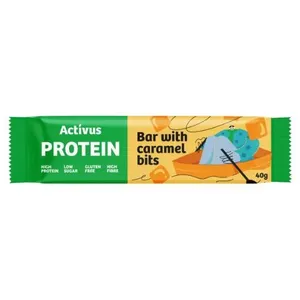 Baltyminis batonėlis ACTIVUS su karamelės gabaliukais, 40g