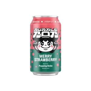 Juodos arbatos gėrimas BUBBLE BOB su braškių burbuliukais, 330 ml