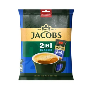 Tirpiosios kavos gėrimas JACOBS Classic 2in1, maišeliuose, 10 x 12.4 g