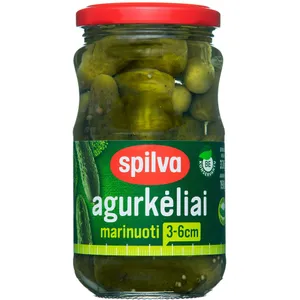Marinuoti agurkėliai SPILVA, 330 g / 190 g