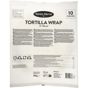 Tortilijos 12" SANTA MARIA, 30 cm, 10 vnt., 900 g