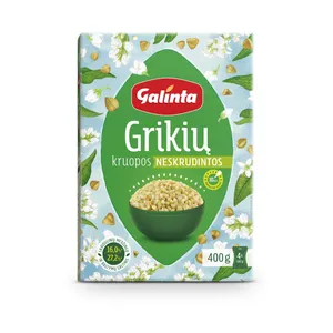 Grikių kruopos GALINTA, neskrudintos, 4 x 100 g