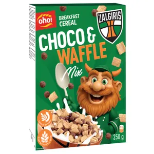 Sausi pusryčiai OHO! Žalgiris Choco and waffle, 250g