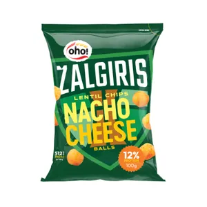 Lęšių traškučiai OHO! Žalgiris Nacho cheese balls, 100g
