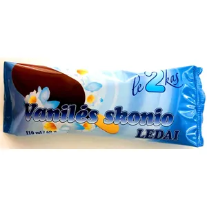 Vanilės skonio ledai LE2KAS, ant pagaliuko, 110 ml