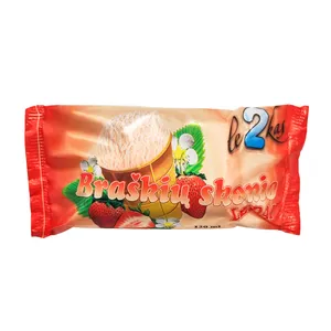 Braškių skonio ledai LE2KAS, vafliniame puodelyje, 5%,120 ml/65 g