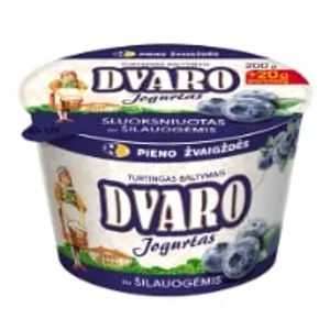 Sluoksniuotas jogurtas DVARO, 1,8%, su šilauogėmis, 220 g