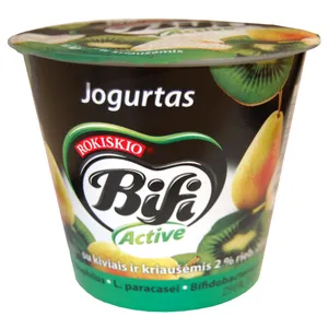 Jogurtas BIFI ACTIVE, su kiviais ir kriaušėmis, 2%, 200 g