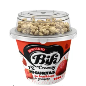 Jogurtas BIFI Creamy, su braškėmis ir granola, 6%, 200 g