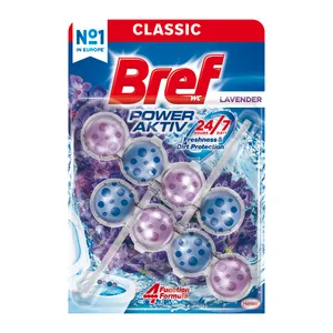 WC valiklis-gaiviklis BREF Power Activ, Lavender, 2x50 g