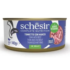 Kačių ėdalas SCHESIR CAT, su tunu ir jautiena, 140 g