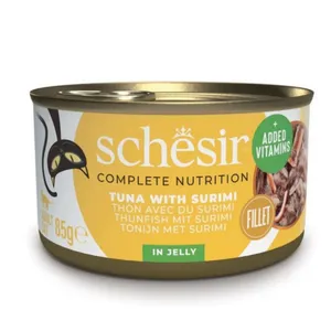 Kačių ėdalas SCHESIR CAT, Su tunu ir krabais, 85 g