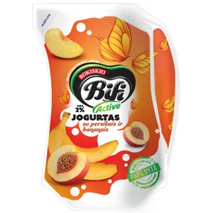 Jogurtas BIFI ACTIVE, persikų ir bananų skonio, 2 %, 0,9 kg