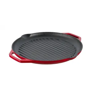 Keptuvė GrandFeu Red, rifliuotu dugnu, ketus/emalė, D 34 cm, vnt