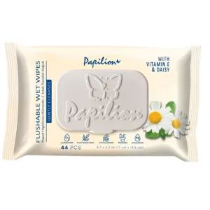 Drėgnos servetėlės PAPILION Flushable, 44 vnt