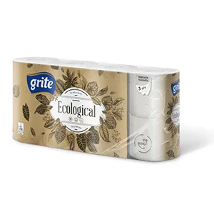 Tualetinis popierius GRITE Ecological, 3sl. 8 vnt.