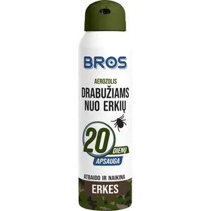 Aerozolis drabužiams BROS nuo erkių, 90 ml