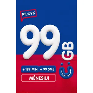 PILDYK pakuotė 99 GB mėnesiui