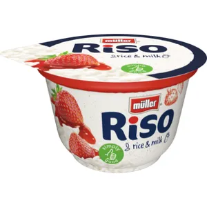 Ryžių košė MÜLLER Riso, su braškėmis, 200g