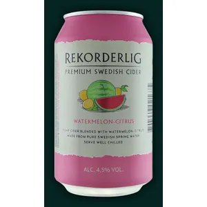 Sidras REKORDERLIG, Citrus Watermelon, 4,5%, 0,33 l, skardinė