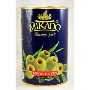 Alyvuogės MIKADO, žalios, be kauliuko, 4,1 kg/ 2 kg