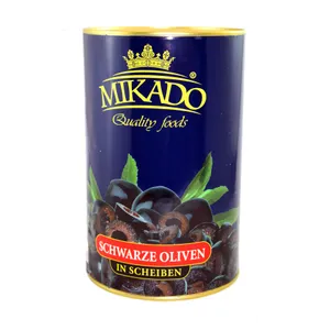 Alyvuogės MIKADO, juodos, pjaustytos, 4,1 kg/ 2 kg