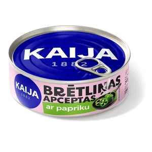 Kepti šprotai KAIJA pomidorų padaže su paprikomis, 240 g