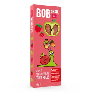 Obuolių ir braškių suktinukai BOB SNAIL, 30 g