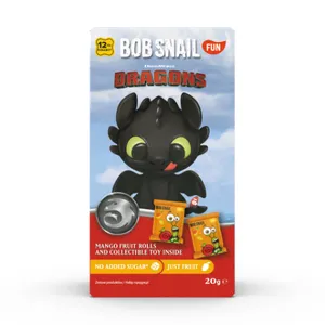 Vaisių suktinukas BOB SNAIL Eat&Fun, su žaislu, 20 g