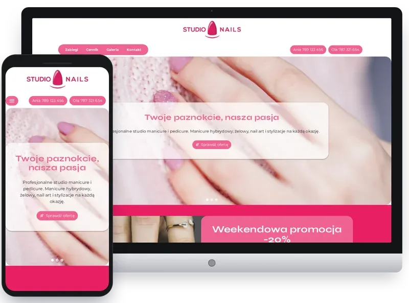 Strona-wizytówka salonu lub gabinetu