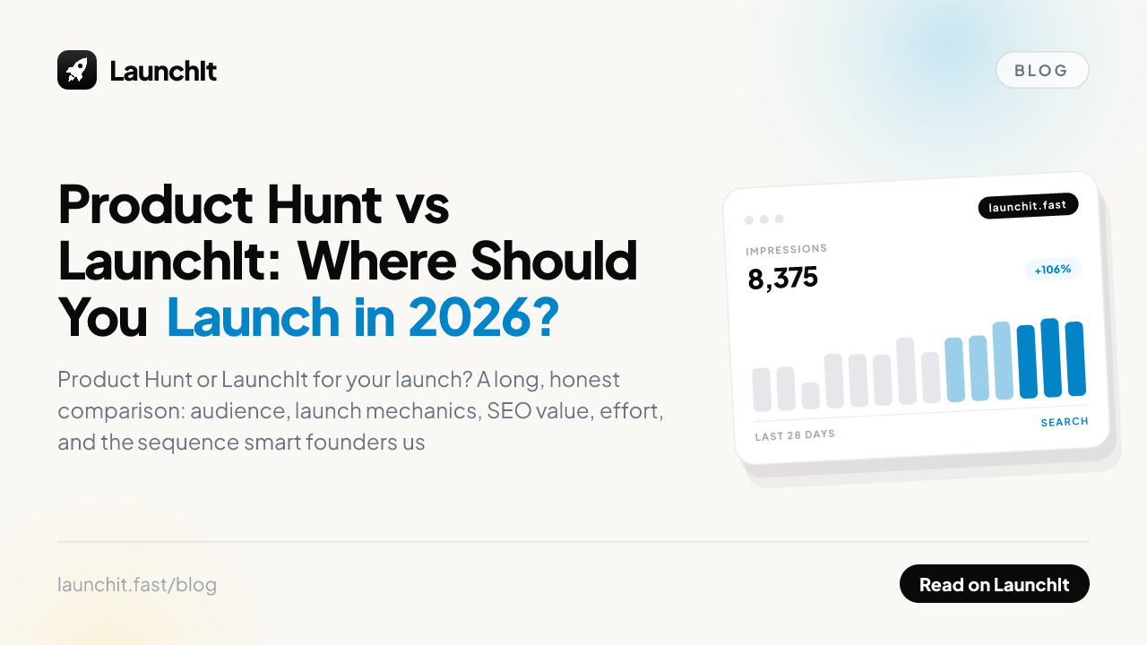 Product Hunt vs LaunchIt: Where Should You Launch in 2026?
