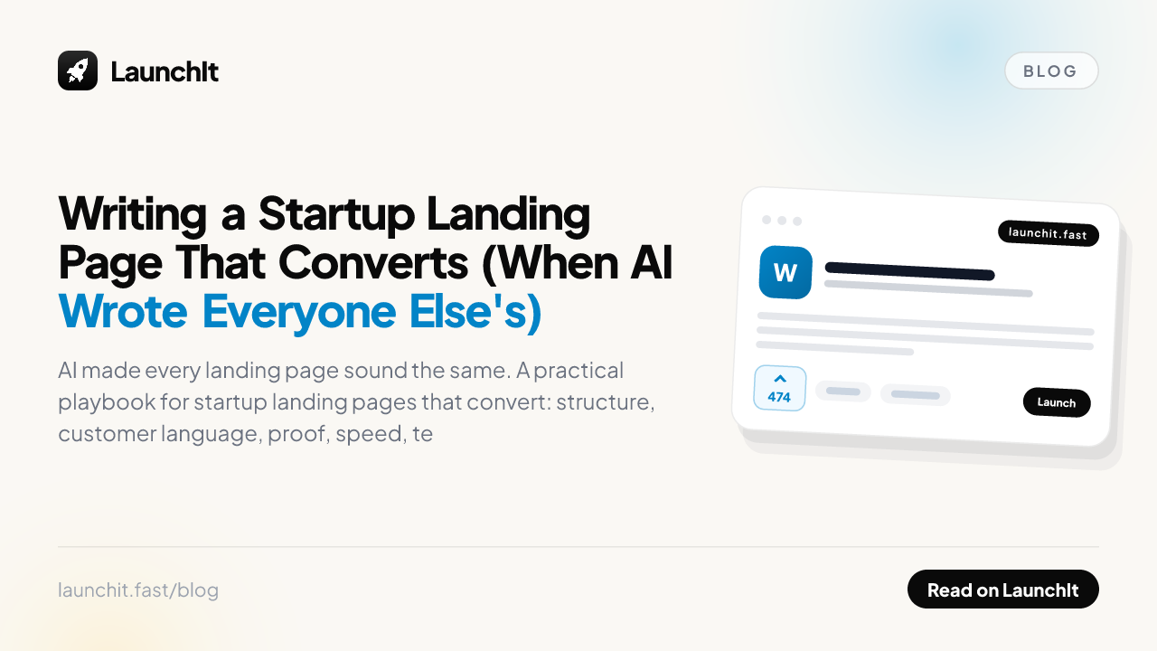 Writing a Startup Landing Page That Converts (When AI Wrote Everyone Else's)