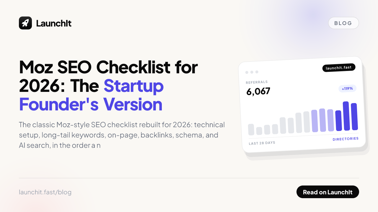 Moz SEO Checklist for 2026: The Startup Founder's Version