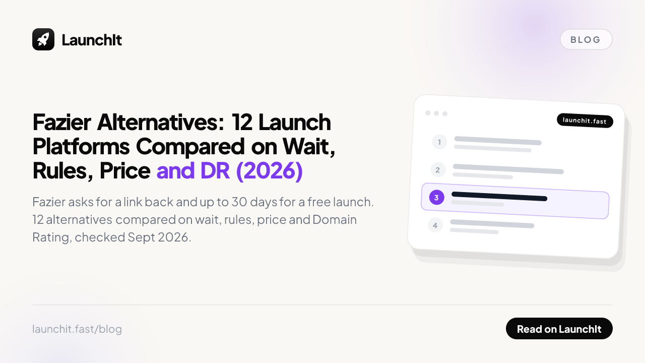 Fazier Alternatives: 12 Launch Platforms Compared on Wait, Rules, Price and DR (2026)