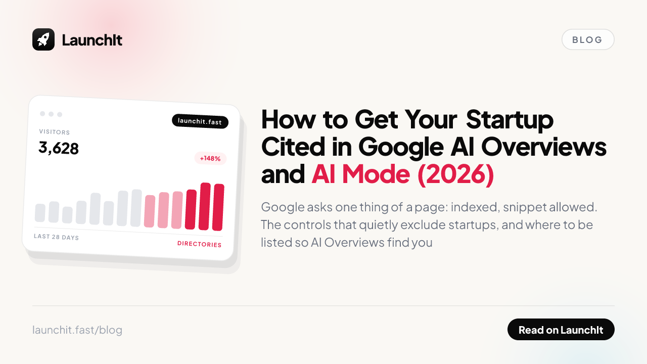 How to Get Your Startup Cited in Google AI Overviews and AI Mode (2026)