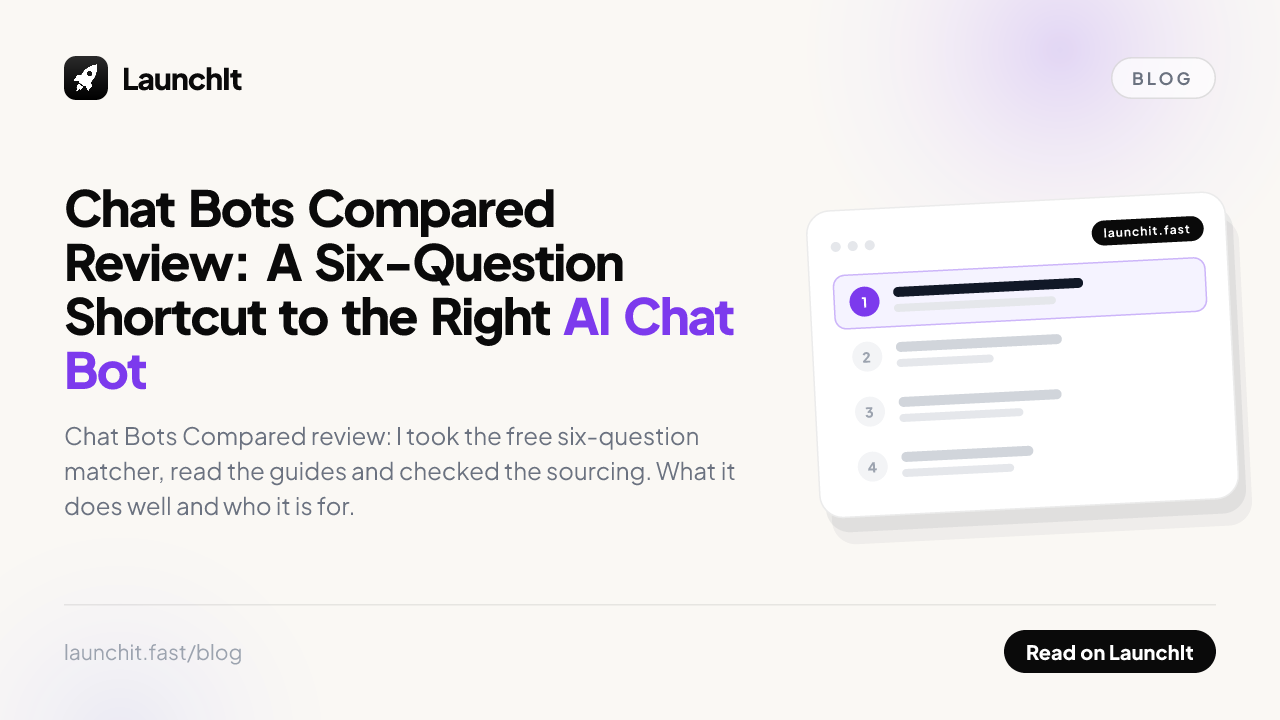 Chat Bots Compared Review: A Six-Question Shortcut to the Right AI Chat Bot