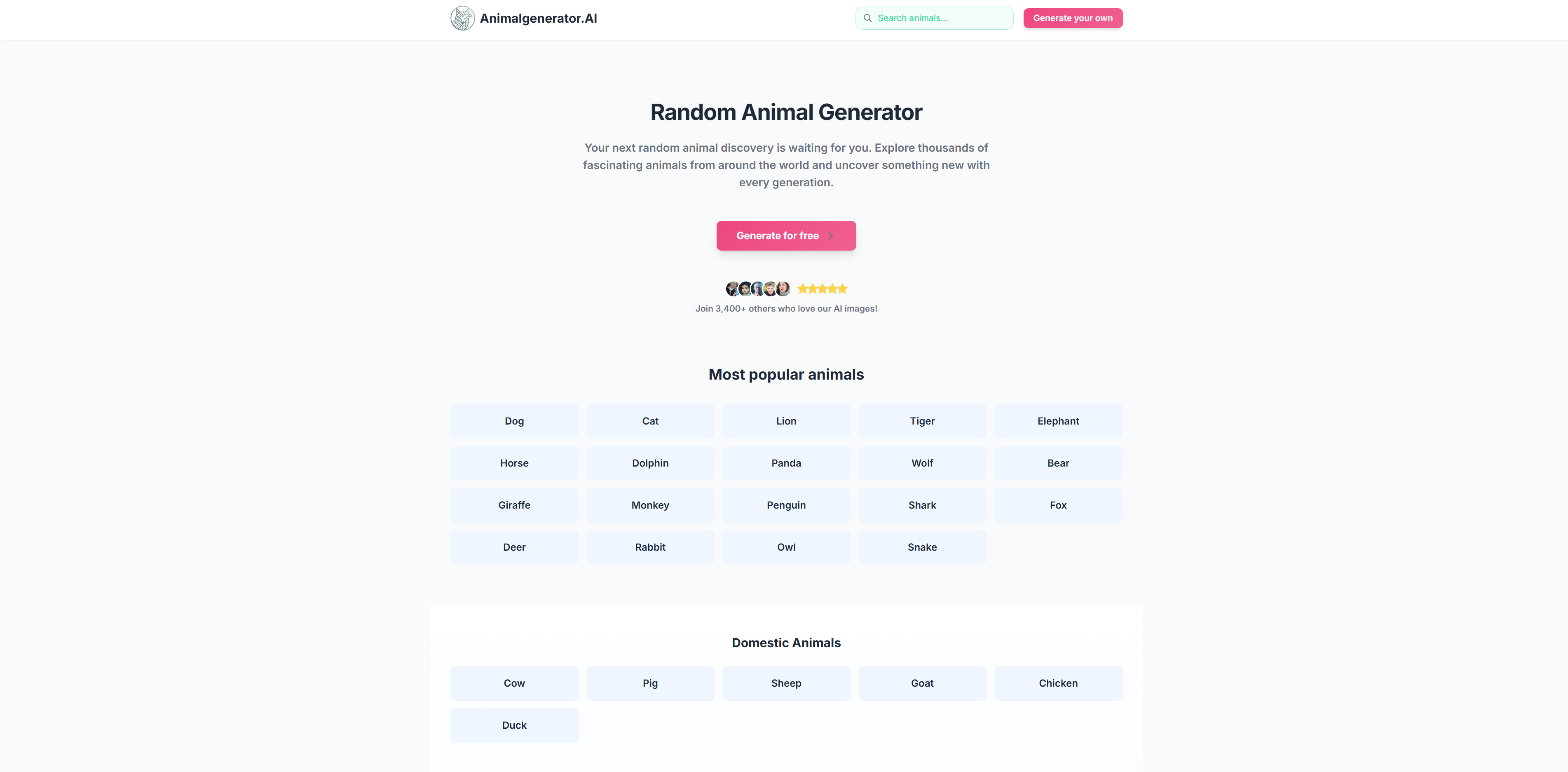 Random animal generator