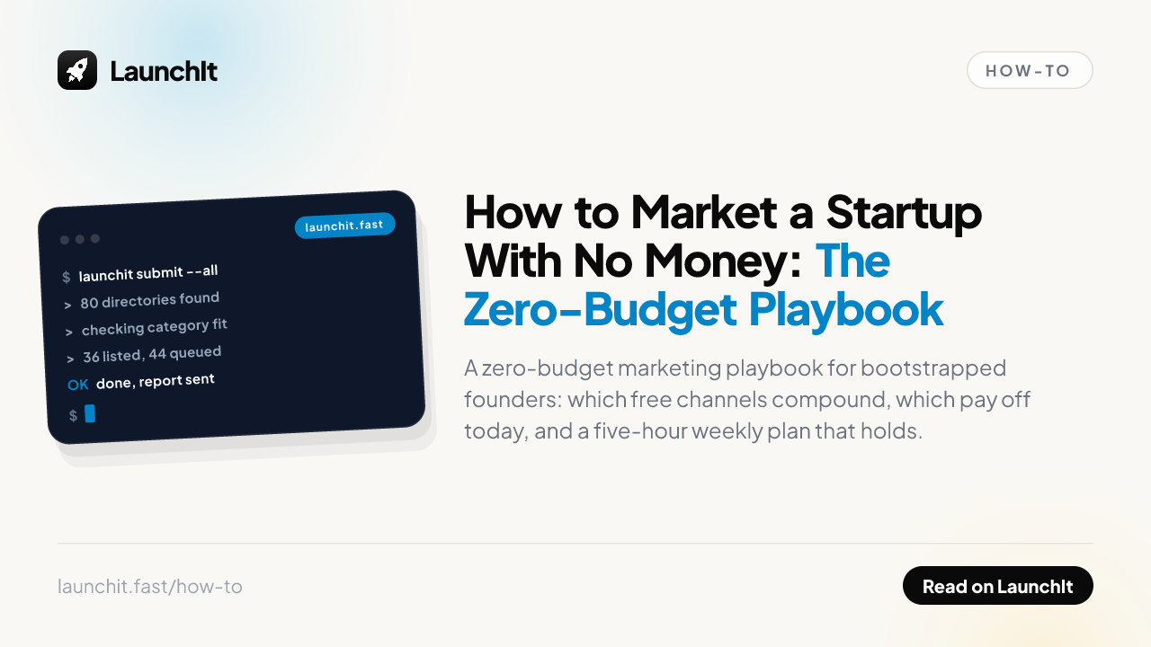 How to Market a Startup With No Money: The Zero-Budget Playbook